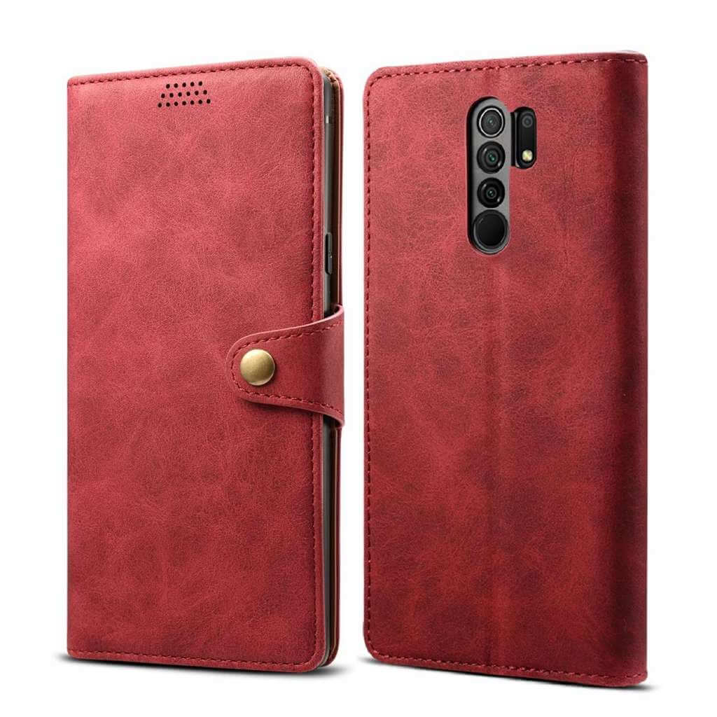 Pouzdro flipové Lenuo Leather pro Xiaomi Redmi 9, červená 