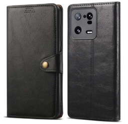 Lenuo Leather flipové pouzdro pro Xiaomi 13 Pro, černá 