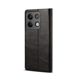Lenuo Leather flipové pouzdro pro Xiaomi Redmi Note 13 5G černá 