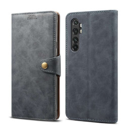 Pouzdro flipové Lenuo Leather pro Xiaomi Mi Note 10 Lite, šedá 