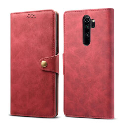 Pouzdro flipové Lenuo Leather pro Xiaomi Redmi Note 8 Pro, červená 