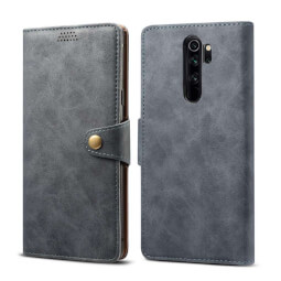 Pouzdro flipové Lenuo Leather pro Xiaomi Redmi Note 8 Pro, šedá 