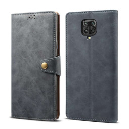 Pouzdro flipové Lenuo Leather pro Xiaomi Redmi Note 9 Pro/ Note 9S, šedá 