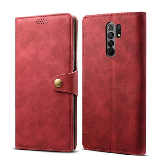 Pouzdro flipové Lenuo Leather pro Xiaomi Redmi 9, červená 