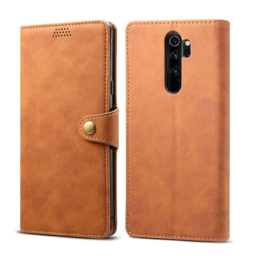 Pouzdro flipové Lenuo Leather pro Xiaomi Redmi Note 8 Pro, hnědá 