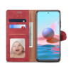 Lenuo Leather flipové pouzdro pro Xiaomi Redmi Note 10, červená 